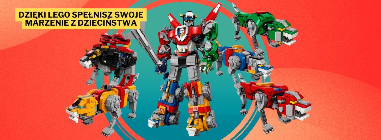 Jeśli byłeś fanem anime Voltron, to ten epicki zestaw LEGO będzie spełnieniem Twoich marzeń. Ponad 40-centymetrowy model mecha kilkaset złotych tańszy niż w innych sklepach, źródło grafiki: LEGO; materiały promocyjne.