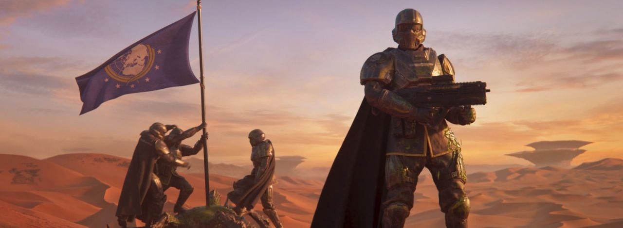 Fani Helldivers 2 przypominają słowa eksperta od uzbrojenia o miotaczach ognia. Po „urealnieniu” stały się nierealistyczne, źródło grafiki: Arrowhead Game Studios.