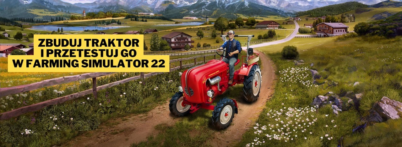 Tą promocją Amazon zrobił dzień fanom Farming Simulatora. Traktor Porsche to dziecinnie prosty w składaniu zestaw, od którego powinien zacząć każdy początkujący modelarz, źródło grafiki: Revell; materiały promocyjne.