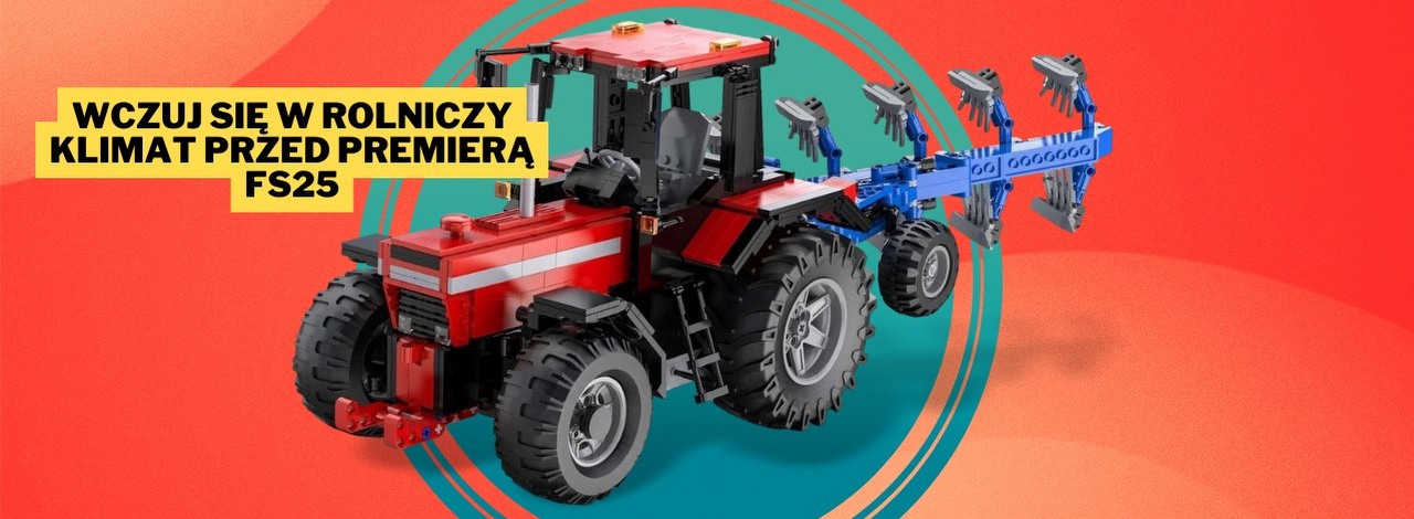 1675 elementów, 55 cm długości i funkcja zdalnego sterowania - ten zestaw sprawi, że LEGO wywiesi białą flagę. Klockowy traktor firmy CaDA stanowi idealne wprowadzenie w rolnicze klimaty przed premierą Farming Simulatora 25, źródło grafiki: CaDA; materiały promocyjne.