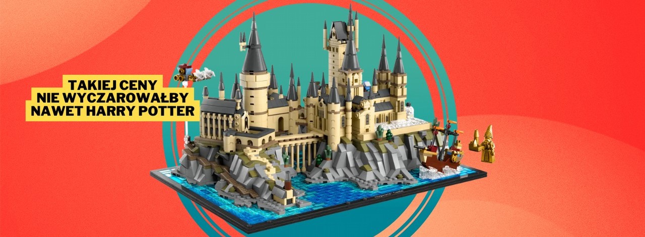 Mój wewnętrzny chłopiec właśnie usiadł ze zdziwienia na widok tej promocji. Cena liczącego blisko 3000 elementów zestawu LEGO Harry Potter -  zamek Hogwart i błonia została obniżona do rekordowego poziomu, źródło grafiki: LEGO; materiały promocyjne.
