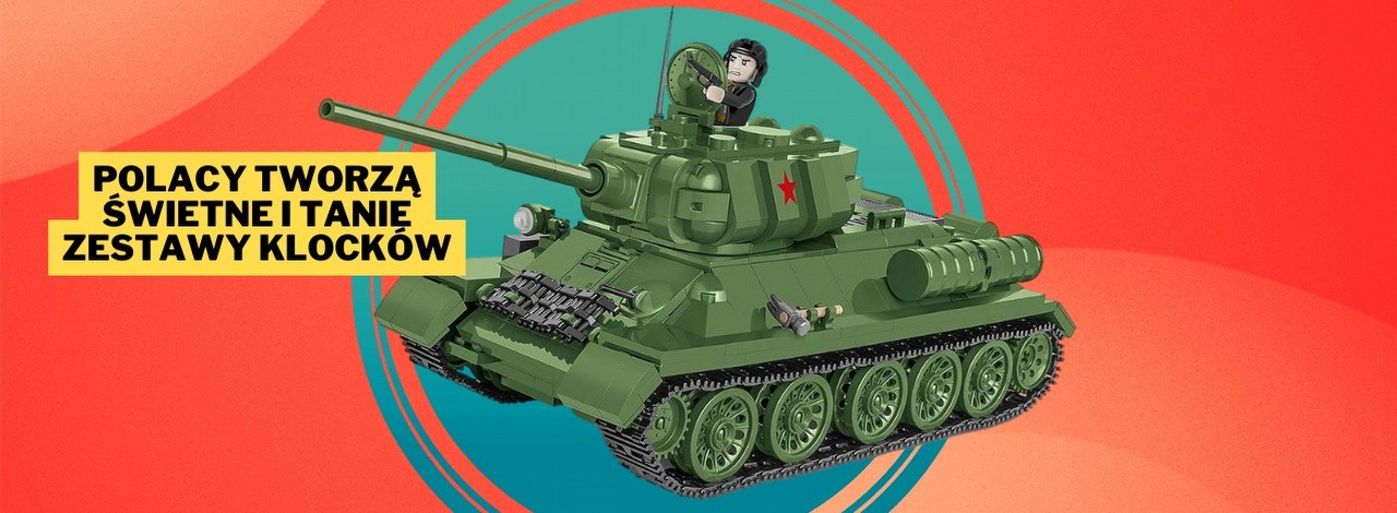 Podczas gdy świat zachwyca się LEGO, polska firma tworzy najlepsze zestawy wojskowe. COBI modelem słynnego czołgu T-34 udowadnia, że w tej dziedzinie stanowi niedościgniony wzór na rynku klocków, źródło grafiki: COBI; materiały promocyjne.