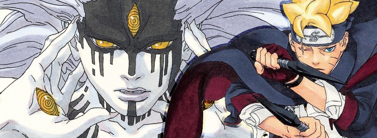 W Boruto twórcy musieli postawić na złoczyńców kosmitów, rezultaty z ludzkimi przeciwnikami ponoć „nie były przekonujące”, źródło grafiki: Boruto, Masashi Kishimoto i Mikio Ikemoto, Shueisha, 2023.