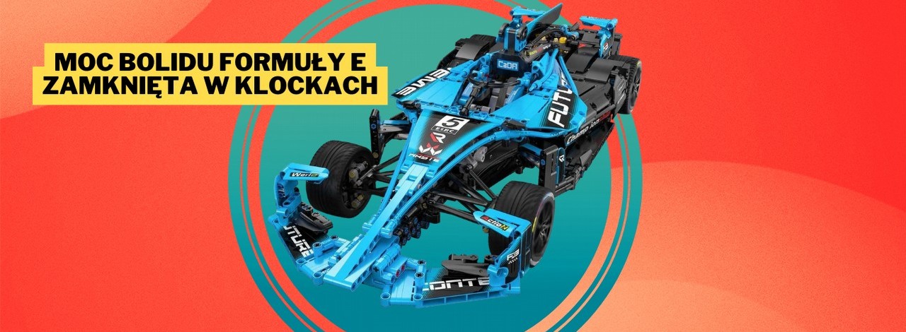 Po ujrzeniu tego zestawu LEGO może wywiesić białą flagę. Liczący 60 centymetrów model bolidu Formuły E firmy CaDA udowadnia, że nie trzeba przepłacać za drogie klocki duńskiego producenta, źródło grafiki: CaDA; materiały promocyjne.