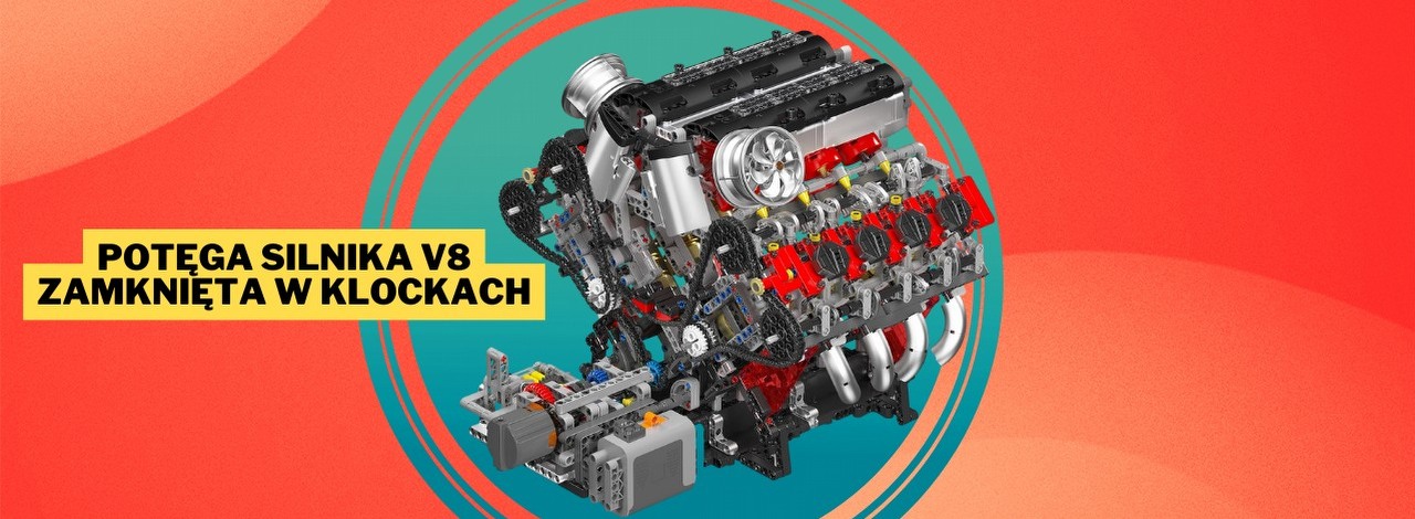 Dzięki niemu Ferrari 488 GTB potrafi się rozpędzić do 100 km/h w zaledwie 3 sekundy. W pełni działająca klockowa replika silnika V8 488 autorstwa konkurenta LEGO to marzenie fanów sportowych samochodów, źródło grafiki: Mould King; materiały promocyjne.