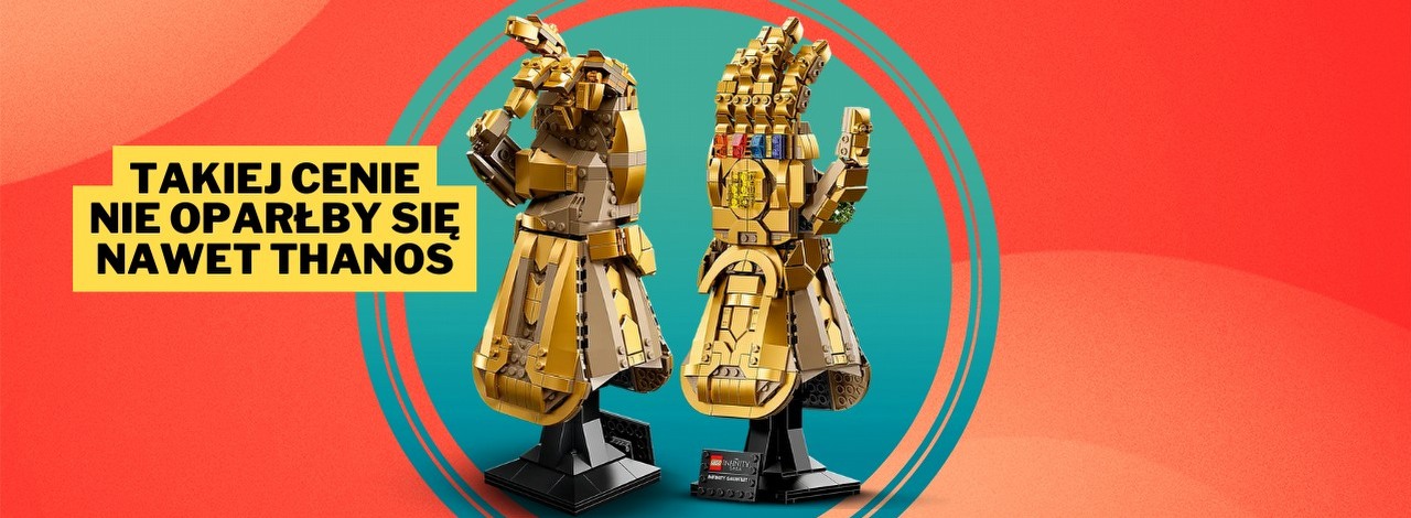 Ten zestaw ma ponad 8 tysięcy pięciogwiazdkowych opinii na Amazonie i wcale się temu nie dziwię. LEGO Rękawica Nieskończoności to absurdalnie tanie cudo, które wkrótce wzbudzi zazdrość w moich gościach, źródło grafiki: LEGO; materiały promocyjne.