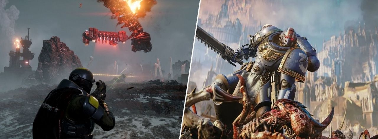 Twórca Helldivers 2 nie chce wojny między fanami jego gry i Space Marine 2. „Powinniśmy być wdzięczni, że dostajemy wiele świetnych gier”, źródło grafiki: Arrowhead Game Studios / Saber Interactive.