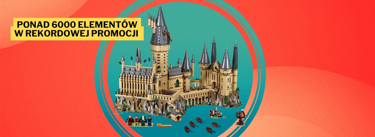 Nie wiem, jak pracownicy Amazona spędzili weekend, ale niech robią to częściej, bo ta promocja wymiata! Cena gigantycznego zestawu LEGO oferującego zamek Hogwart osiągnęła rekordowo niski poziom, źródło grafiki: LEGO; materiały promocyjne.