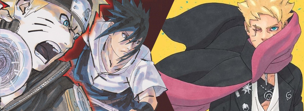 Boruto idzie w ślady Naruto w zapowiedzi 15. rozdziału Two Blue Vortex. W obliczu silniejszego wroga bohaterowie są niczym Naruto i Sasuke, źródło grafiki: Naruto, Masashi Kishimoto, Shueisha, 1999 / Boruto: Two Blue Vortex, Masashi Kishimoto i Mikio Ikemoto, Shueisha, 2023.