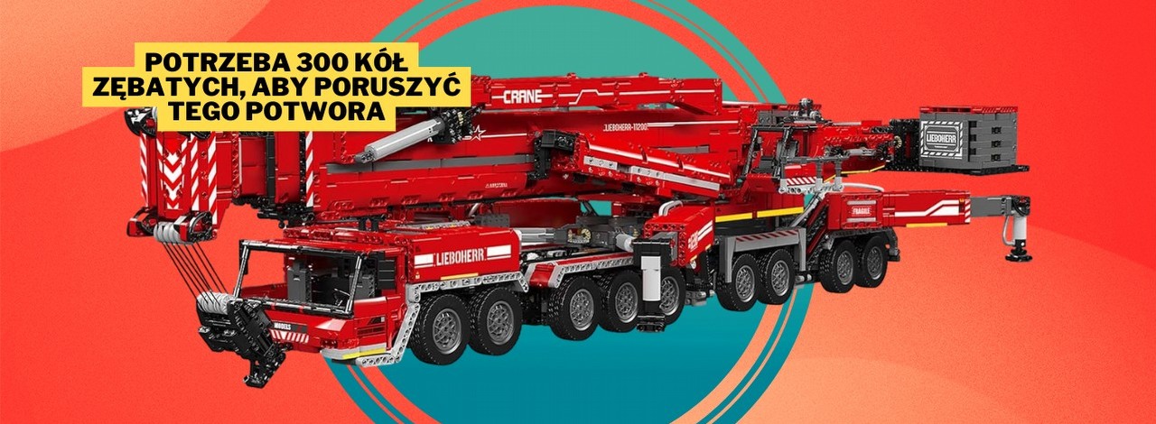 Takiego potwora nie ma w ofercie nawet LEGO. Liczący blisko 9 tysięcy elementów zestaw Liebherr LTM 11200 imponuje rozmiarami podobnie jak prawdziwy żuraw, źródło grafiki: Mould King; materiały promocyjne.