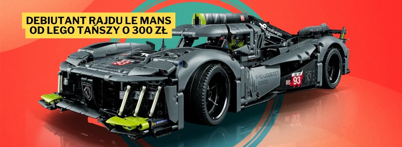 W tym roku brał udział w Le Mans, a teraz jest dostępny w ofercie LEGO. Peugeot 9X8 od razu skradł moje serce wyglądem i niską ceną, źródło grafiki: LEGO; materiały pro.