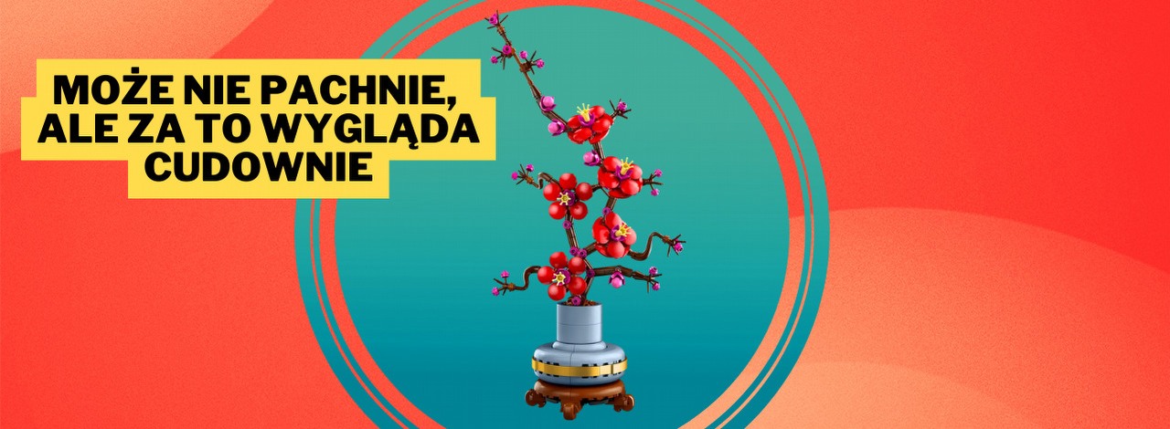 Kwiatom LEGO naprawdę trudno się oprzeć. W przypadku kwiatu śliwy możemy rozpocząć swoją elegancką kolekcję bez dużego obciążenia finansowego, źródło grafiki: LEGO.