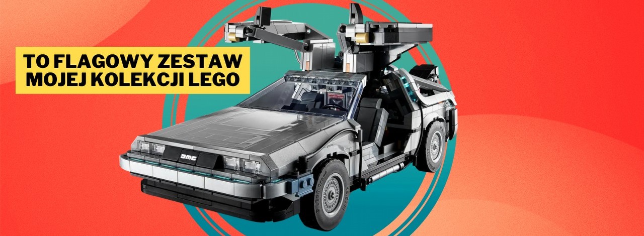 Mój ulubiony model LEGO w końcu w dobrej cenie. DeLorean z klocków idealnie odwzorowuje najlepszy wehikuł czasu w historii kina, źródło grafiki: LEGO; materiały promocyjne.