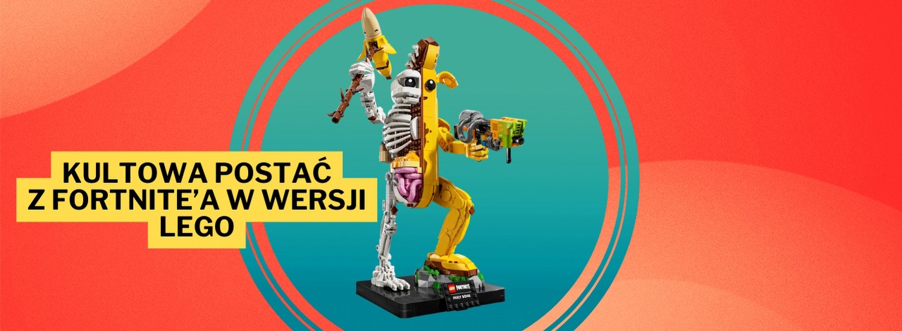 Od halloweenowej sensacji Fortnite’a po klockowe wydanie. Skórkościec czy też Peely Bone od LEGO niedawno zadebiutował, a już można go znaleźć w promocji, źródło grafiki: LEGO.