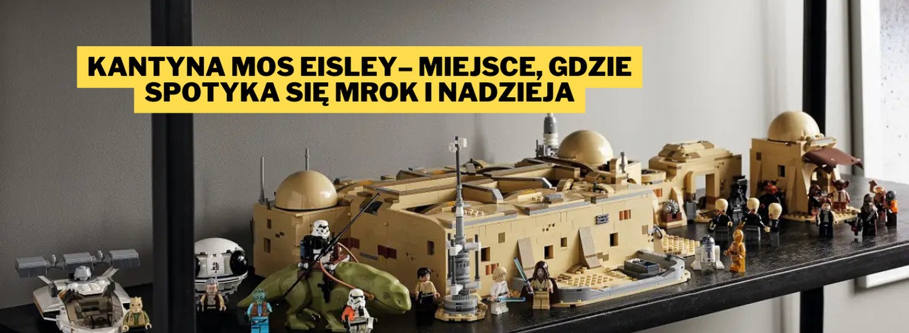 Ten zestaw LEGO odtwarza najbardziej szemraną mordownię w odległej galaktyce. Model Kantyny Mos Eisley wkrótce zostanie wycofany i to ostatnia szansa na zakup w tak dobrej cenie, źródło grafiki: LEGO, materiały promocyjne.