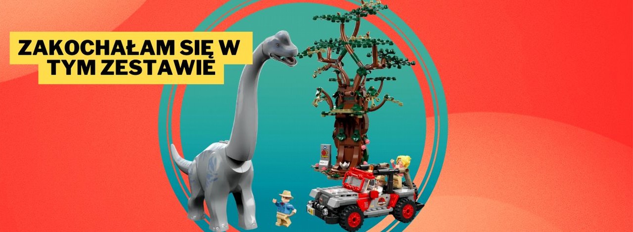 Ten zestaw zdzielił mnie młotem nostalgii. Lego Jurassic World Odkrycie brachiozaura to tani zestaw, który budzi miłość do Parku Jurajskiego, źródło grafiki: LEGO.