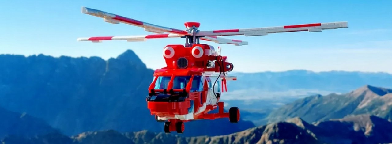 Helikopter TOPR-u jest o krok od przemiany w zestaw LEGO. Duńska firma przeanalizuje jak sprawdzi się w takiej formie, źródło grafiki: LEGO Ideas.