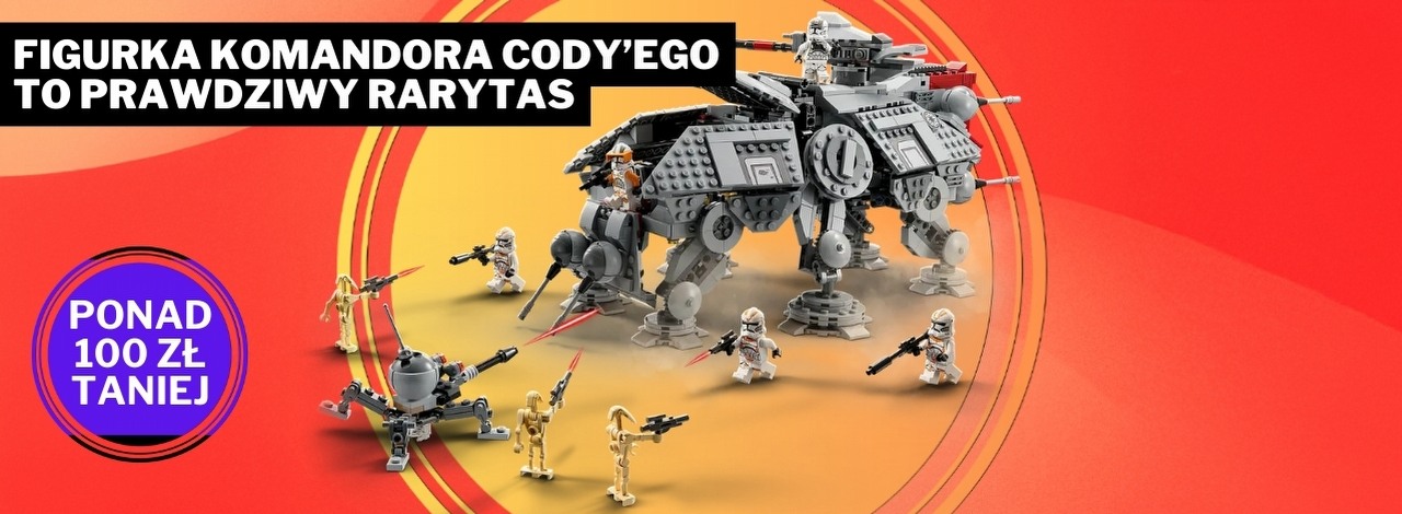 Ta promocja wwierca się w głowę i nie pozwala myśleć o niczym innym. Ponad 40-centymetrowy zestaw LEGO Maszyna Krocząca AT-TE najtaniej w sieci!, źródło grafiki: LEGO.