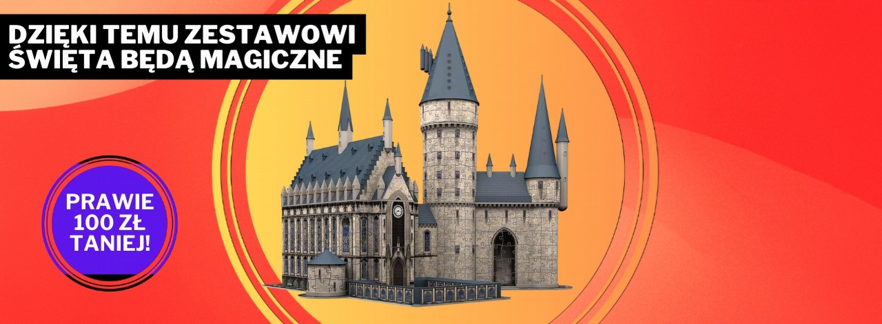 Byłem w szoku, gdy zobaczyłem, co da się zbudować z puzzli 3D. Dzięki temu zestawowi możesz zostać na święta konstruktorem Hogwartu, źródło grafiki: Ravensburger; materiały promocyjne.