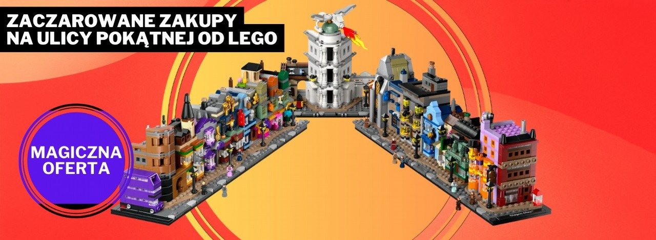 To najpiękniejszy model LEGO Harry Potter, jaki widziałem. Po 25 latach przypomniał mi, jak Ulica Pokątna zachwycała mnie w książkach, źródło grafiki: LEGO; materiały promocyjne.