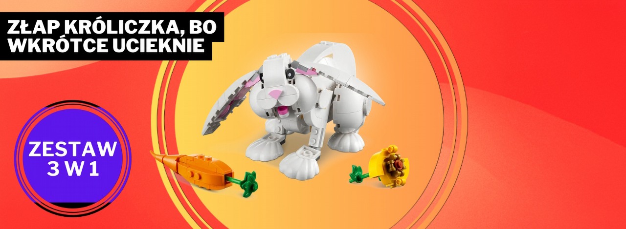 To ostatni moment, aby upolować tego uroczego króliczka. Wycofany przez LEGO zestaw wkrótce będzie wart krocie, źródło grafiki: LEGO.