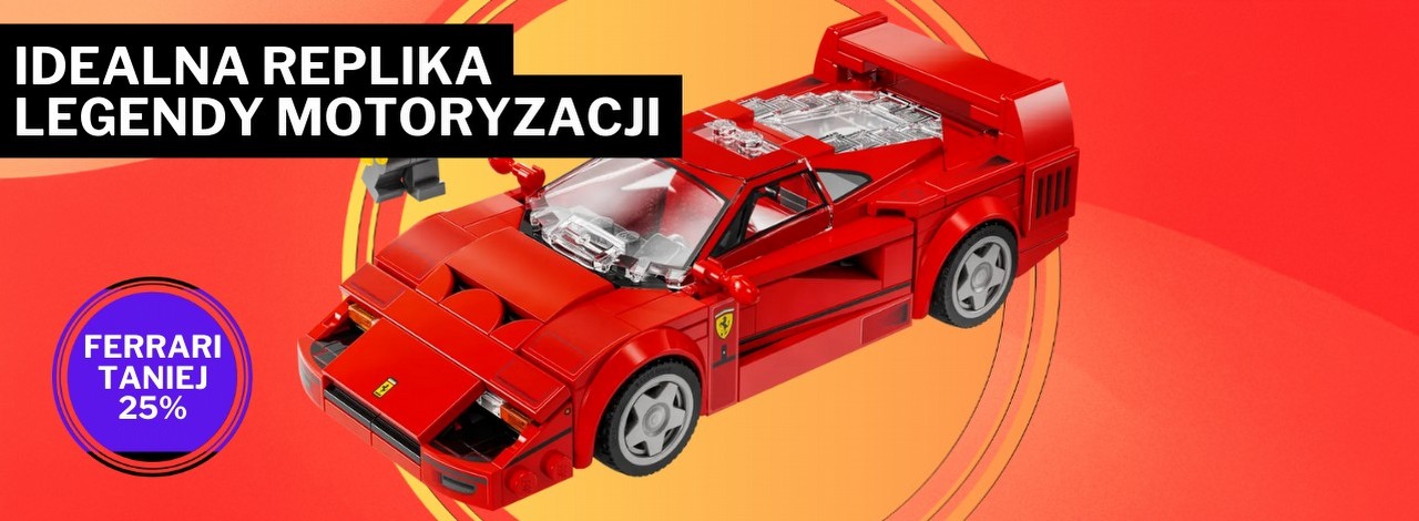 Ten model Ferrari pokazuje, dlaczego LEGO jest liderem. Kultowe auto w klockowej wersji zachwyciło moje wewnętrzne dziecko, źródło grafiki: LEGO; materiały promocyjne.