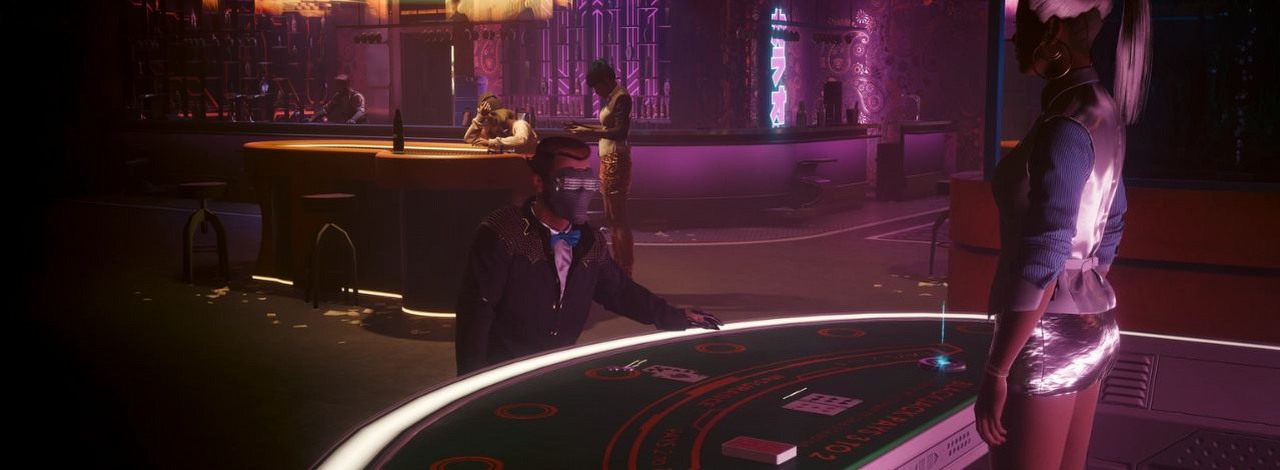 Cyberpunk 2077 powoli zmienia się w New Vegas. W kasynie zagracie teraz także w Blackjacka, źródło grafiki: CD Projekt RED.