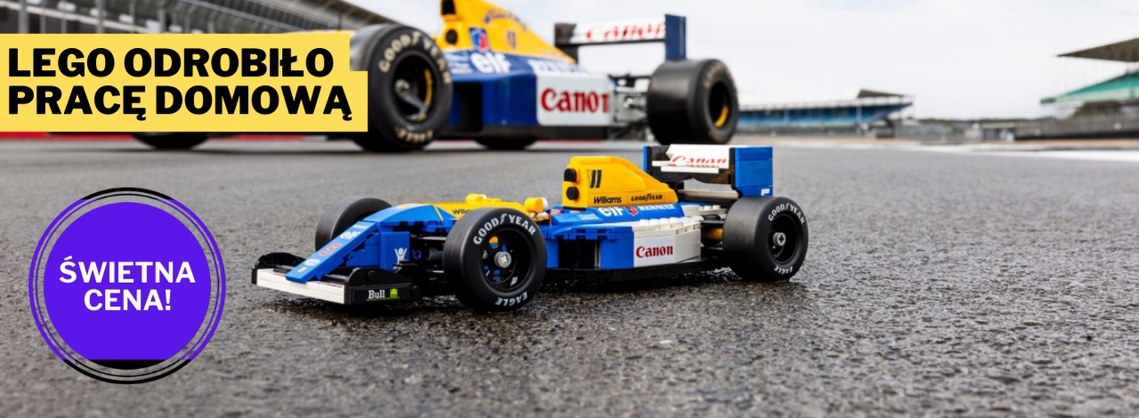 LEGO uczy się na błędach. Ikoniczny bolid mistrza świata F1 cieszy oko realistycznymi detalami, których zabrakło w McLarenie, źródło grafiki: LEGO.