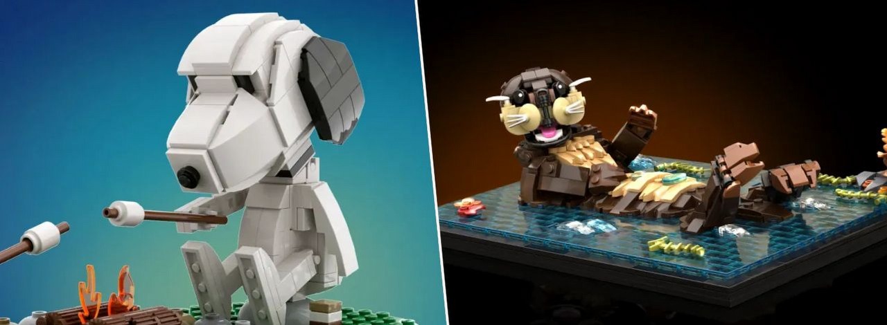 LEGO ujawniło nowe fanowskie zestawy, które trafią do sklepów. Fani przeuroczych wyder i Snoopiego będą wniebowzięci, źródło grafiki: LEGO Ideas.