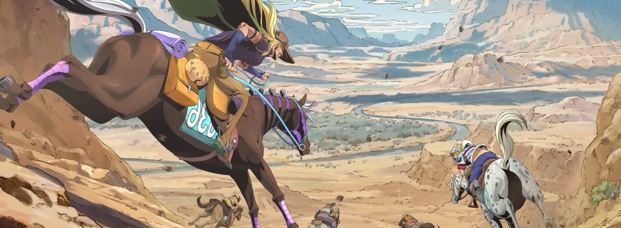 Wyczekiwany powrót JoJo’s Bizarre Adventure wkrótce nastąpi. Zapowiedziano anime Steel Ball Run, źródło grafiki: JoJo’s Bizarre Adventure: Steel Ball Run, David Productions, 2025.