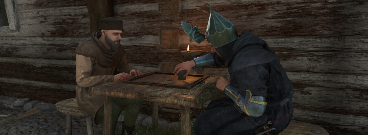 Fan Kingdom Come 2 tak zakochał się w grze w kości, że stworzył własną skórzano-drewnianą planszę do rozgrywek, źródło grafiki: Warhorse Studios.