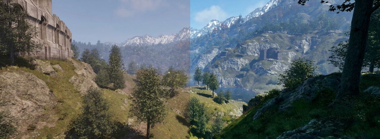 Remaster Obliviona już doczekał się moda przywracającego oryginalną kolorystykę. Koniec z brązowym Cyrodiil, źródło grafiki: Logriff / Nexus Mods.