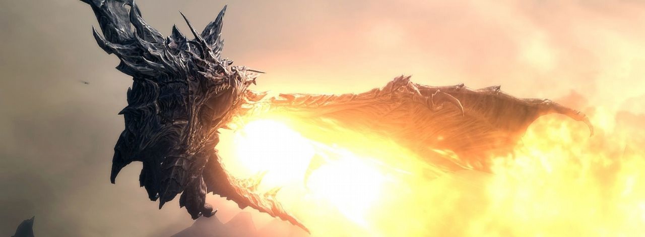 Fanka Skyrima chciała doświadczyć gry tak blisko, że mogłaby poczuć oddech smoka. Teraz gdy gra razi ją prąd, a magią steruje z pomocą umysłu, źródło grafiki: Bethesda Softworks.