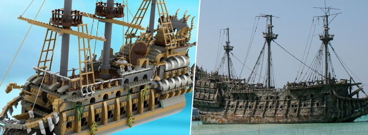 Latający Holender z Piratów z Karaibów może za jakiś czas trafić na wasze półki w formie LEGO. Fanowski zestaw może trafić do sklepów, źródło grafiki: LEGO Ideas / Piraci z Karaibów.