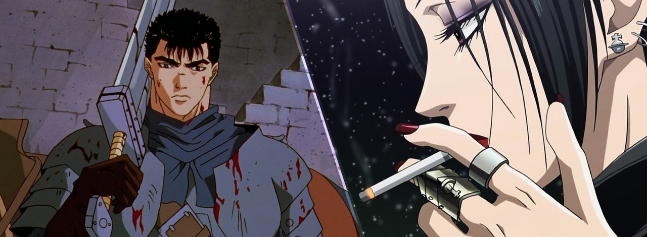 Mimo „popkulurowej dominacji” anime, fani wciąż są piętnowani. 35-latek jest wyśmiewany przez kolegów, bo poleca im anime, źródło grafiki: Berserk, Naohito Takahashi, OLM Team Iguchi, 1997 / Nana, Morio Asaka, Madhouse, 2006.