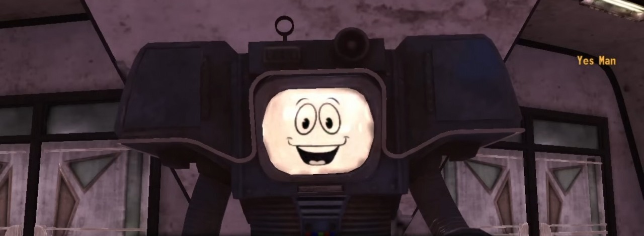 Gracz podjął w Fallout New Vegas wszystkie najgłupsze decyzje na raz, by doprowadzić Yes Man’a do szału. „Kompletnie zabrakło mu słów”, źródło grafiki: Fallout New Vegas, Obsidian Entertainment | YouTube, KYastrzhembsky.