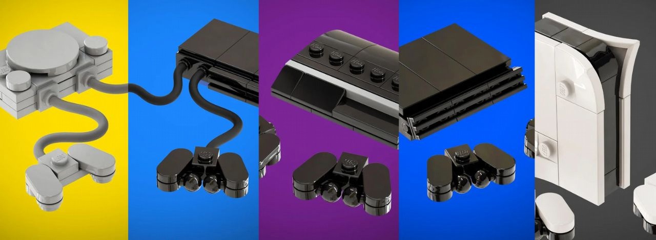 Fan PlayStation zbudował wszystkie generacje konsoli z klocków LEGO. Malutkie modele wyglądają znakomicie, źródło grafiki: dimexart.