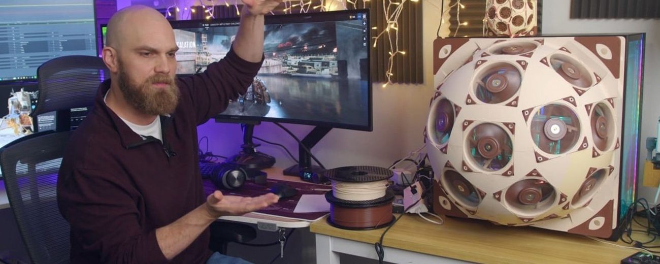 Gracz zbudował „superkopułę” z 15 wentylatorów Noctua. Podczas grania temperatura spada o 20 stopni