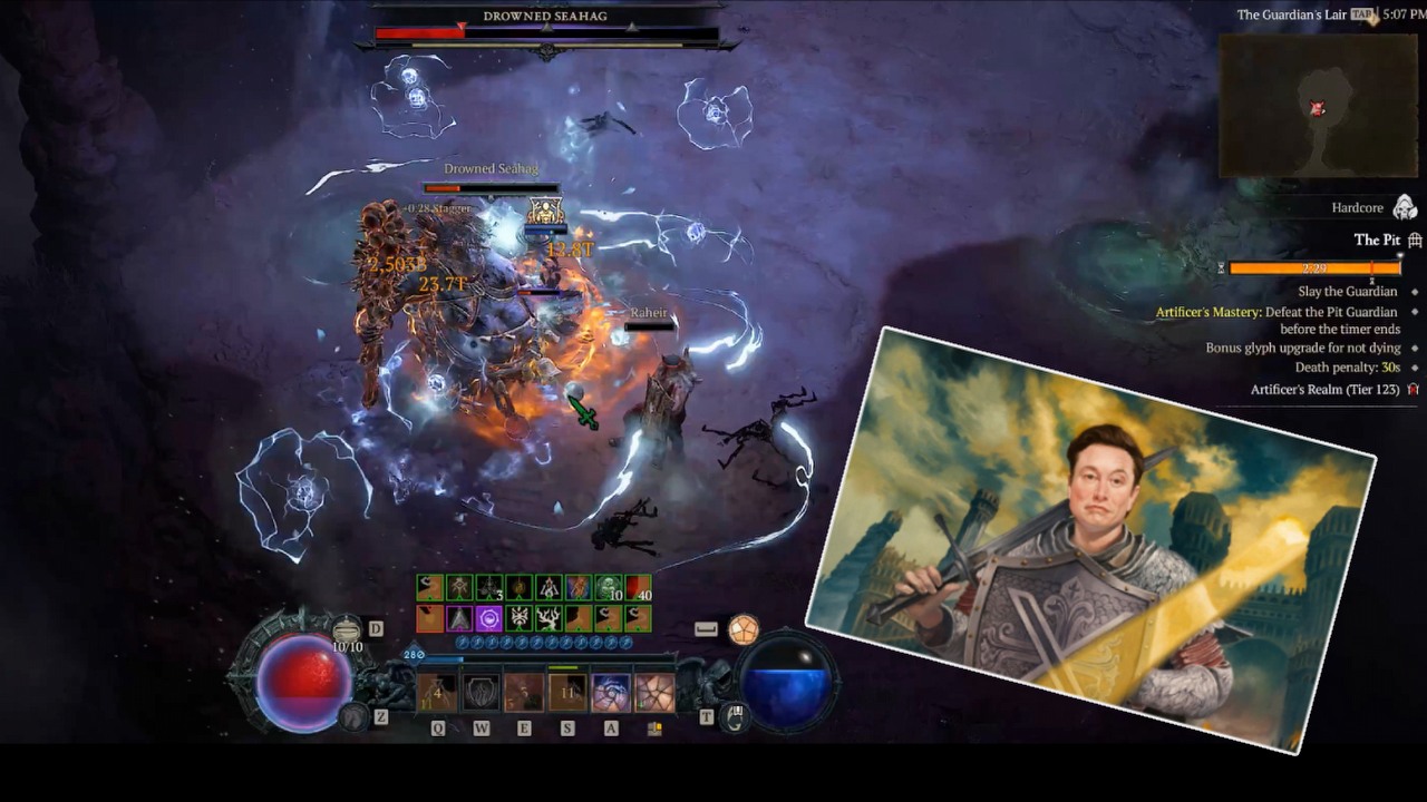 Elon Musk is playing Diablo 4 again, but nobody seems to care anymore except the bots, image source: X@elonmusk; flicker, image by Bernard Bujold.