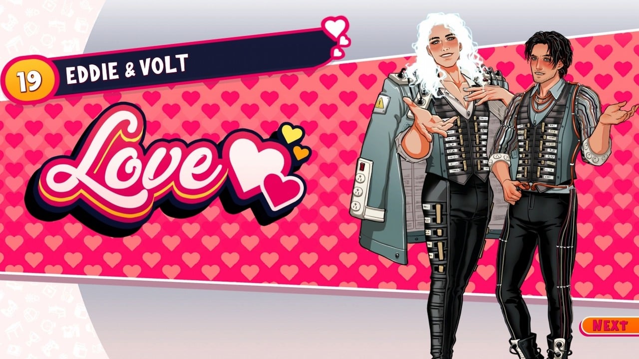 When you romance Eddie and Volt in Date Everything, watch out for one conversation, image source: Date Everything!, Developer: Sassy Chap Games.